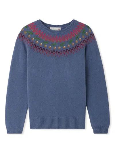 Bonpoint Kids' Genievre Wool Jumper In A Bleu Gris