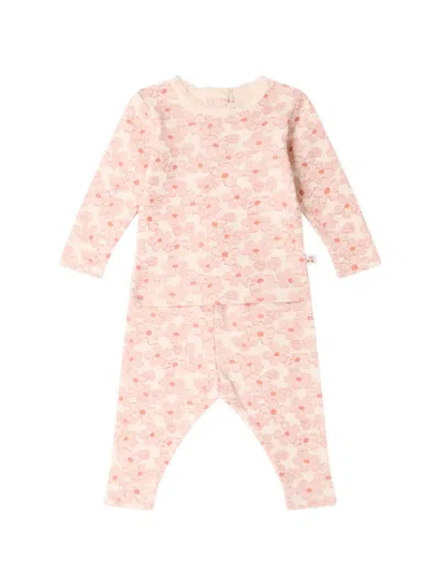 Bonpoint Babies' Genna Floral-print Sweatshirt And Trousers Set In Neutrals