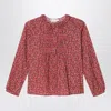 Bonpoint Gentle Blouse In Red Liberty Fabric In Multi