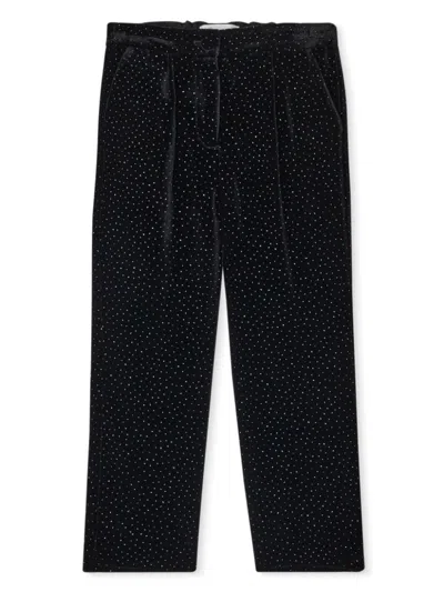 Bonpoint Kids' Georgiana Rhinestone Trousers In Black