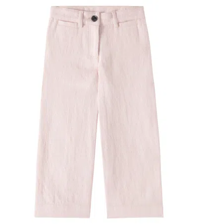 Bonpoint Kids' Gersande Cotton And Linen Pants In Pink