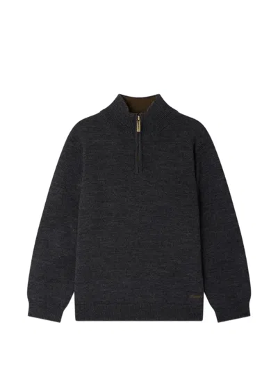 Bonpoint Kids' Gert Half-zip Sweater In Grey