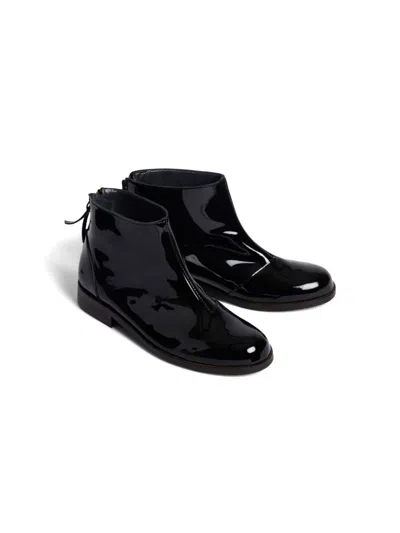 Bonpoint Kids' Giara Leather Ankle Boots In Black