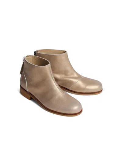 Bonpoint Kids' Giara Leather Ankle Boots In Or