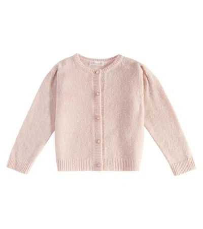 Bonpoint Kids' Ginella Wool-blend Cardigan In Pink