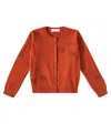 Bonpoint Gingery Cashmere Cardigan In Orange