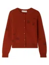 Bonpoint Gingery Cashmere Cardigan In Red