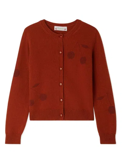 Bonpoint Kids' Gingery Cashmere Cardigan In Red