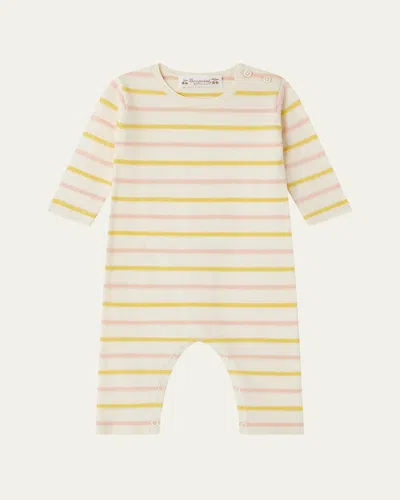 Bonpoint Kids' Girl's Carl Cotton Stripe Romper, 3m-18m In Rayures Rose