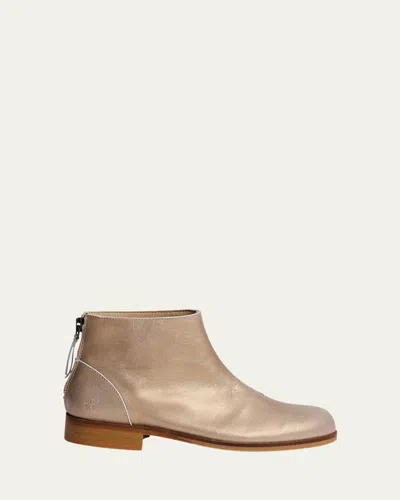 Bonpoint Giara Leather Ankle Boots In Golden