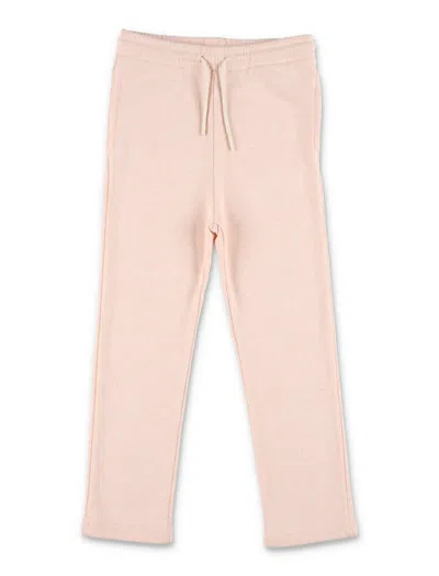 Bonpoint Girl's Organic Cotton Fleece Joggers With Embroidered Back Pocket In Coral