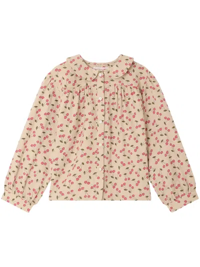Bonpoint Girls' 100% Organic Cotton Shirt In Beige