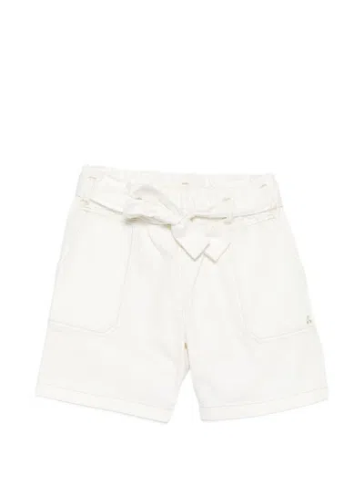 Bonpoint Girls' Back Patch Pocket Drawstring Waist Mini Shorts In White