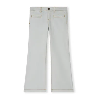 Bonpoint Kids' Girls Bestie Flared Denim Jeans In Gray