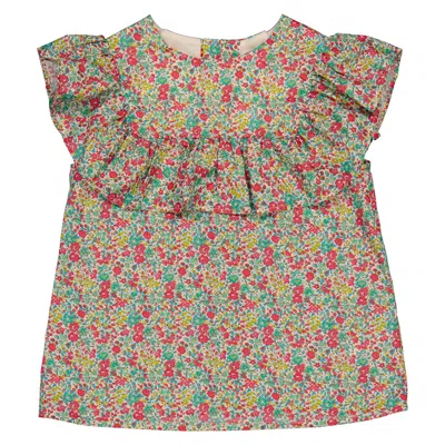 Bonpoint Kids'  Girls Bianca Floral-print Ruffled Blouse In Multi