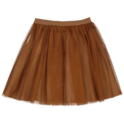 Bonpoint Kids'  Girls Caramel Supple Tulle Skirt In Brown
