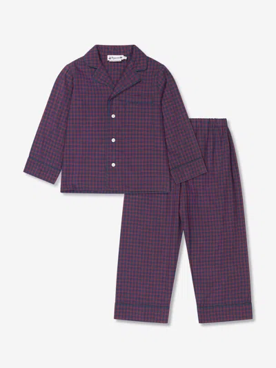 Bonpoint Kids' Girls Check Pyjamas In Blue
