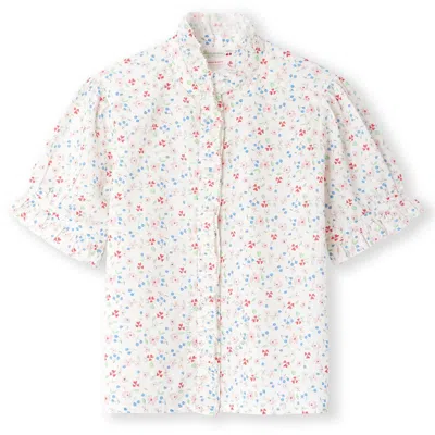 Bonpoint Kids' Cindy Floral-print Blouse In White