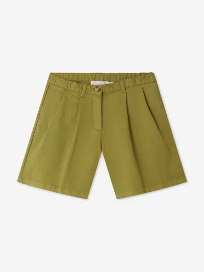 Bonpoint Kids'  Girls Cotton Shorts In Green
