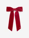 Bonpoint Girls Domina Bow Hair Clip In Burgundy