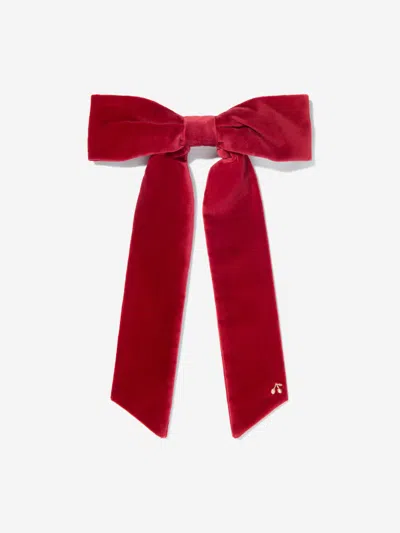 Bonpoint Kids' Girls Domina Bow Hair Clip In Burgundy