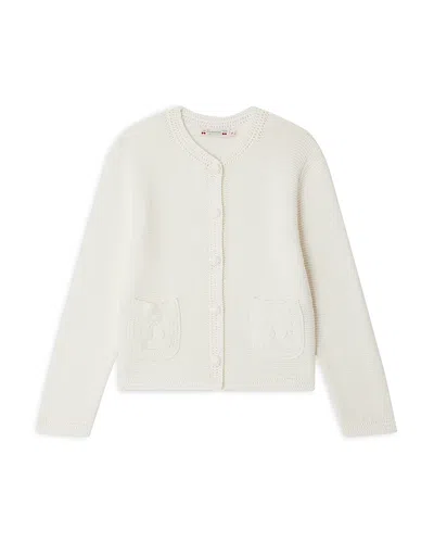 Bonpoint Girls' Elaia Cardigan - Little Kid, Big Kid In Blanc Lait