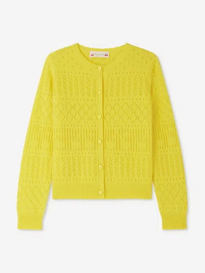 Bonpoint Girls Enza Cardigan In Yellow