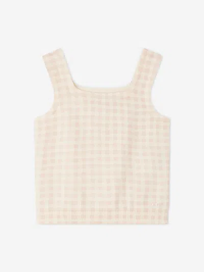 Bonpoint Kids' Fabelin Gingham-check Cotton Top In Pink