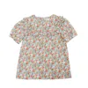 Bonpoint Girls Floral Print Ruffle-trim Blouse In Blue