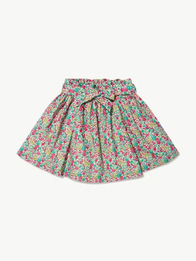Bonpoint Kids' Cotton Ditsy Floral Skirt In Green