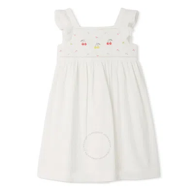 BONPOINT BONPOINT GIRLS GALIA DRESS WITH FLORAL EMBROIDERY