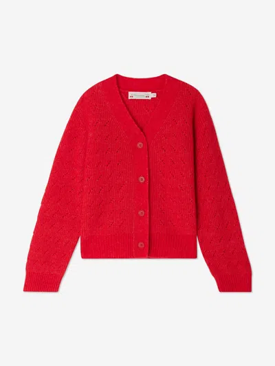 Bonpoint Kids' Gemina V-neck Cardigan In Red