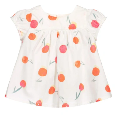 Bonpoint Babies' Girls Ivory & Orange Cotton Blouse