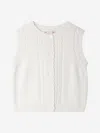 Bonpoint Girls Jobolene Sleeveless Cardigan In White