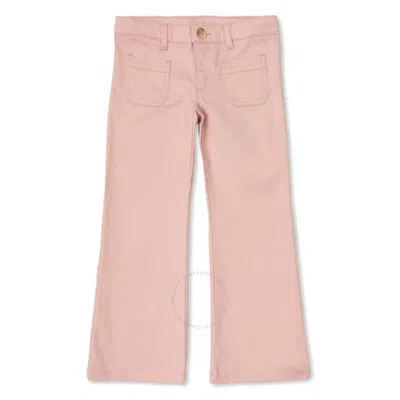 Bonpoint Kids'  Girls Junon Flared Cotton Trousers In Pink