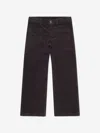 Bonpoint Girls Junon Wide Leg Trousers In Brown