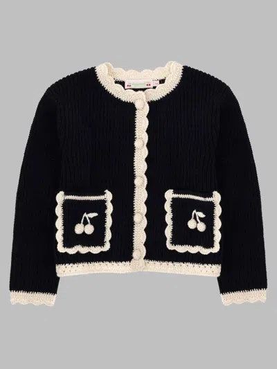 Bonpoint Girls' Marlys Cardigan In Blue