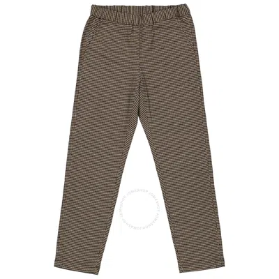 Bonpoint Kids'  Girls Mercerized Houndstooth Twill Pants In Brown