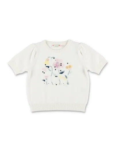 Bonpoint Girls' Mini Elvira Sweater In Natural White