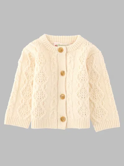 Bonpoint Girls Mini Wool Cardigan In White