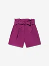 Bonpoint Shirred Tied-waist Shorts In Purple