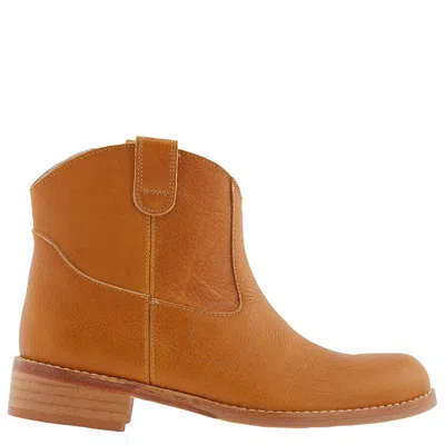 Bonpoint Girls Ocre Santiag Leather Boots In Multi