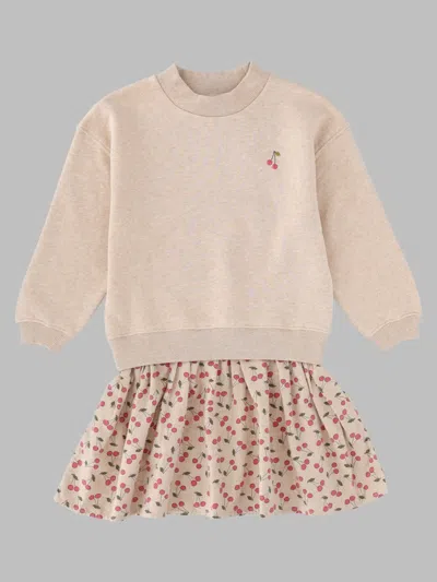 Bonpoint Girls Organic Cotton Mini Dress In Multi