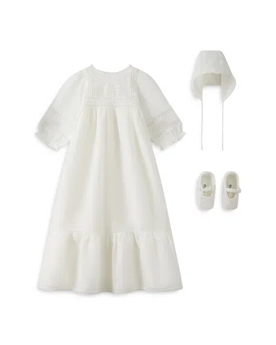 Bonpoint Girls' Parfum 3-piece Silk Dress Set - Baby In White