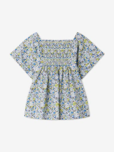 Bonpoint Babies'  Girls Pays Smocked Blouse In Blue
