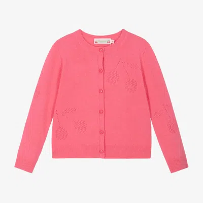 Bonpoint Babies' Girls Pink Cashmere Cherry Cardigan