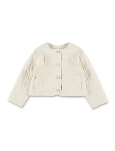 Bonpoint Girls Quilted Button-front Jacket In Multi