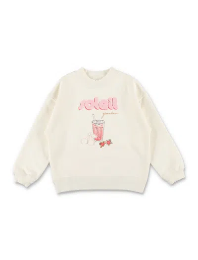 Bonpoint Girls' Relaxed Fit Mini Sweatshirt With Embroidered Details In Beige