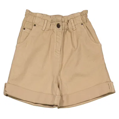 Bonpoint Girls Sable Cathy Stretch Cotton Shorts In Brown