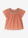 Bonpoint Girls Smocked Nella Blouse In Red